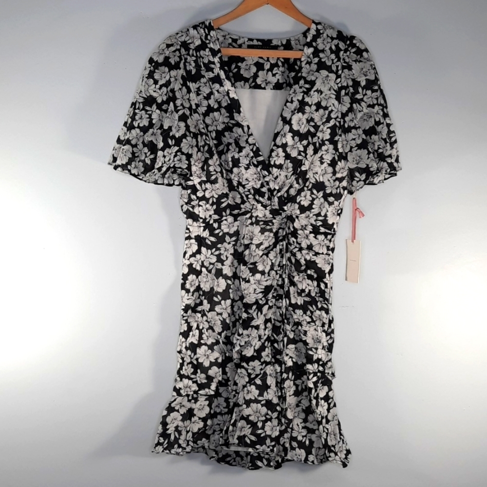 NWT ALEX MARIE BLACK/WHITE SUZY DRESS WRAP SZ 8